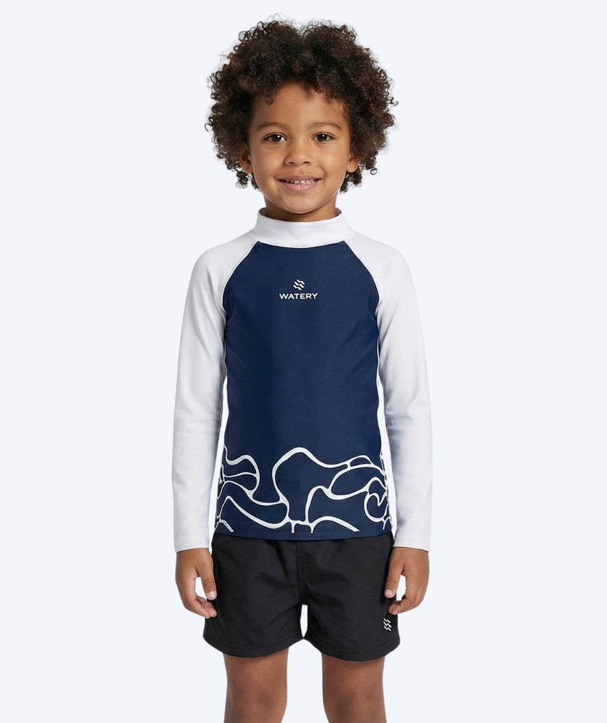 Watery UV-paidat lapsille - Chilton Pitkähihainen Rashguard - Tummansininen/valkoinen