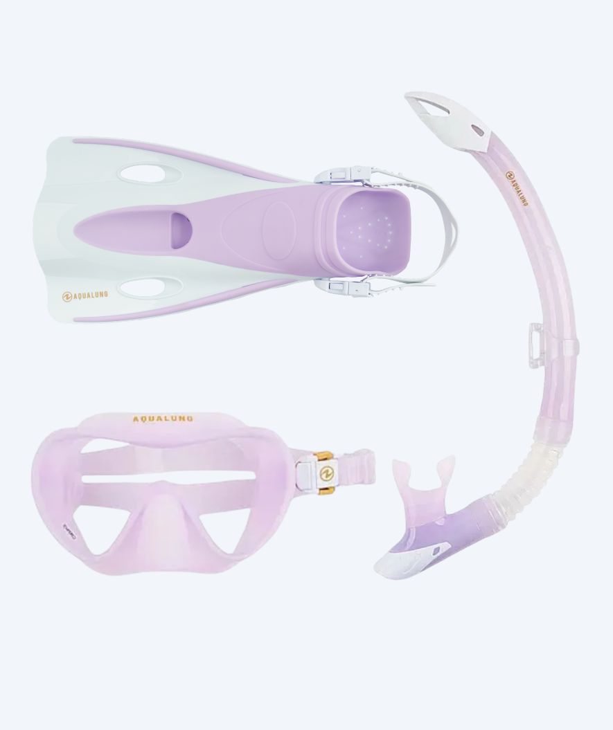 Aqualung snorkkelisetti aikuisille - Nabul - Violetti/valkoinen