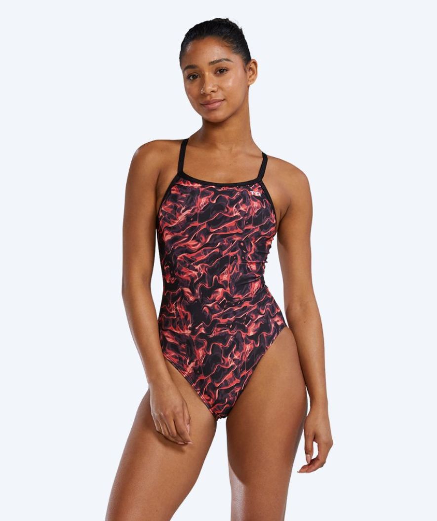 TYR uimapuku naisille - Durafast Energia Diamondfit - Punainen/musta