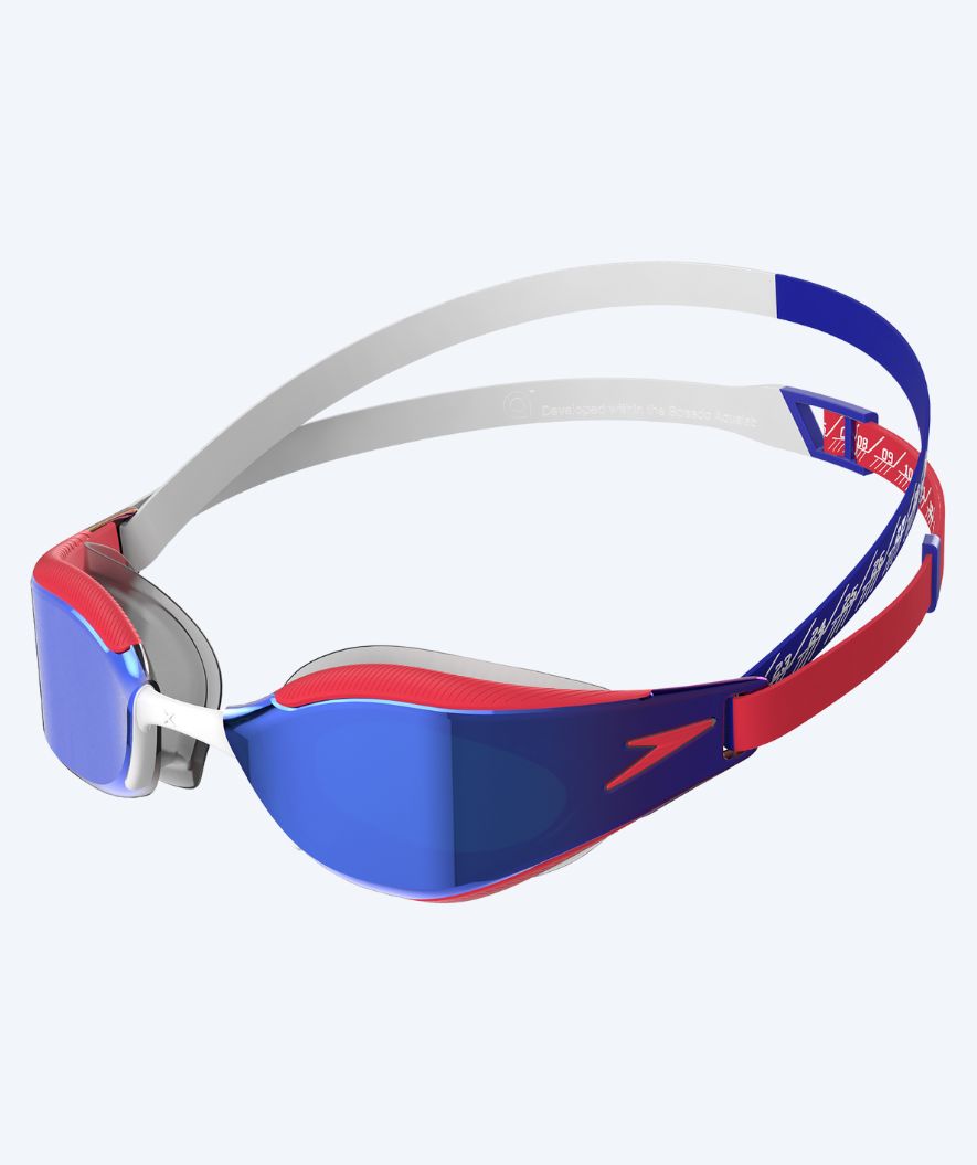 Speedo Elite-uimalasit - Fastskin Hyper Elite Mirror - Punainen/sininen