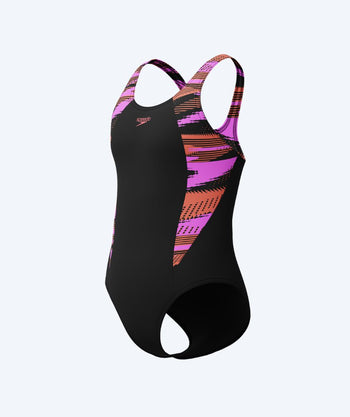 Speedo uimapuku tytöille - Hyperboom Splice Muscleback - Musta/pinkki