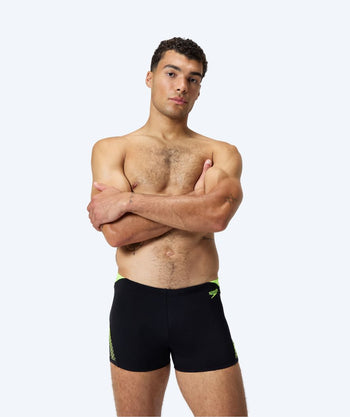 Speedo uimabokserit miehille - Hyperboom Splice - Musta/keltainen