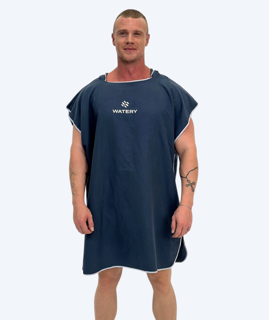 Watery kylpyponcho aikuisille - Mikrokuitu - Tummansininen