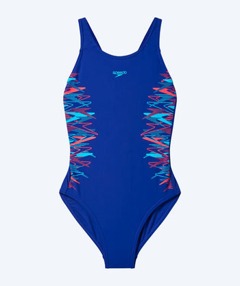 Speedo uimapuku tytöille - Placement Muscleback - Tummansininen/Vaaleansininen