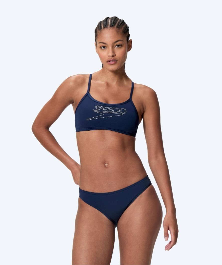 Speedo bikinit naisille - Endurance Logo Thin Strap - Tummansininen