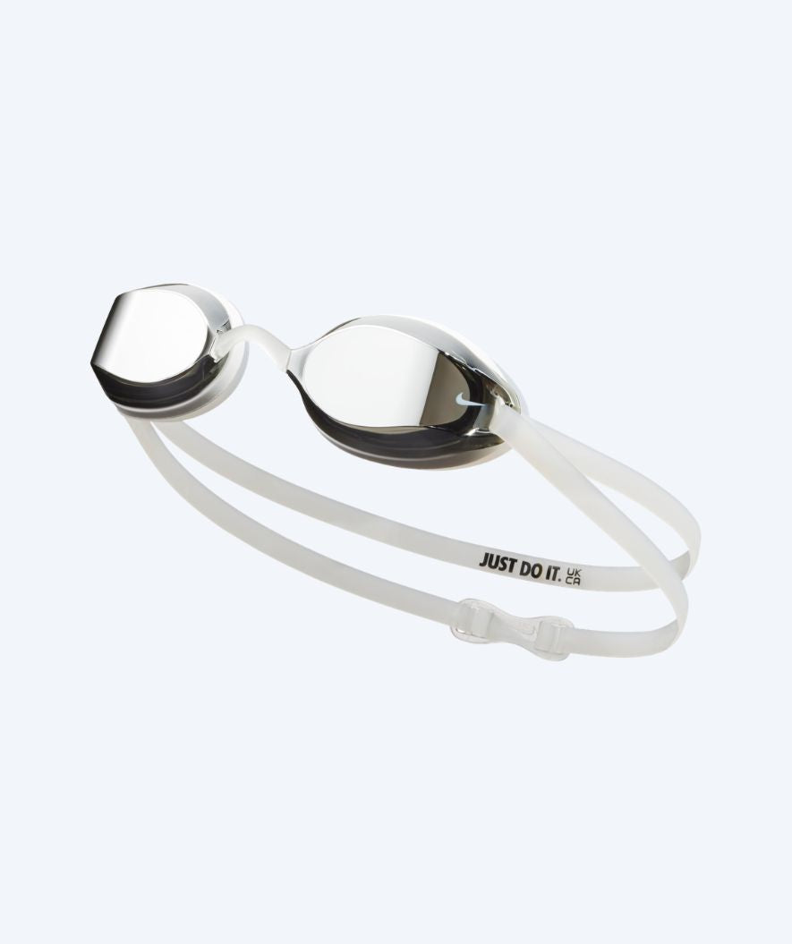 Nike Elite-uimalasit - Legacy Comfort Mirror - Valkoinen/Hopea