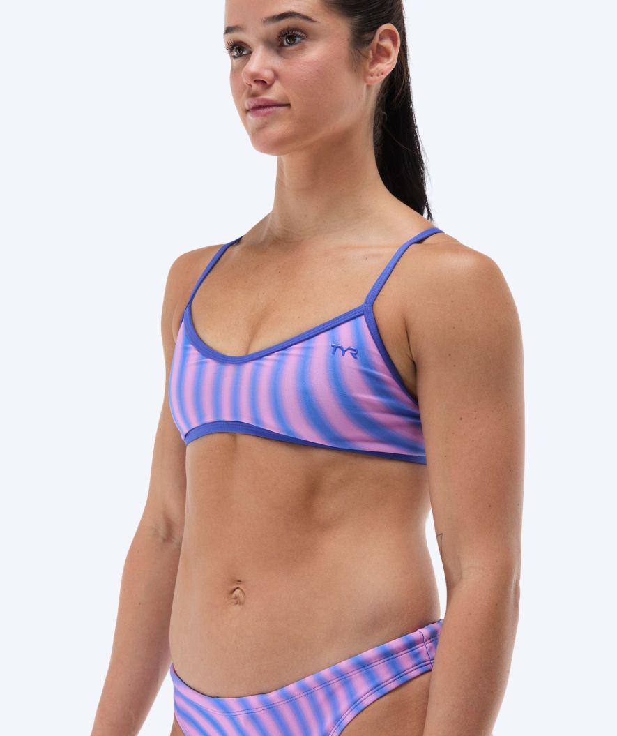 TYR bikinin yläosat naisille - Durafast Elite Trinity Bezold - Vaaleanpunainen/Sininen