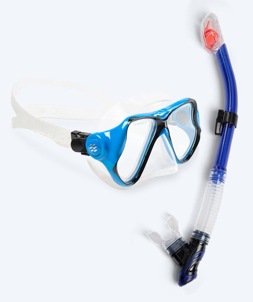 Watery Combo snorkkelisetti aikuisille - Hudson Full-dry - Sininen
