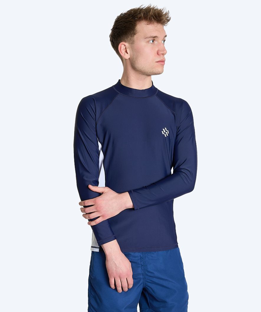 Watery UV-paidat miehille - Talcott Pitkähihainen Rashguard - Tummansininen/valkoinen