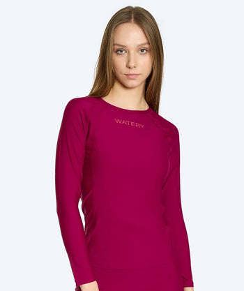 Watery UV-paidat naisille - Remington Pitkähihainen Rashguard - Tummanpunainen