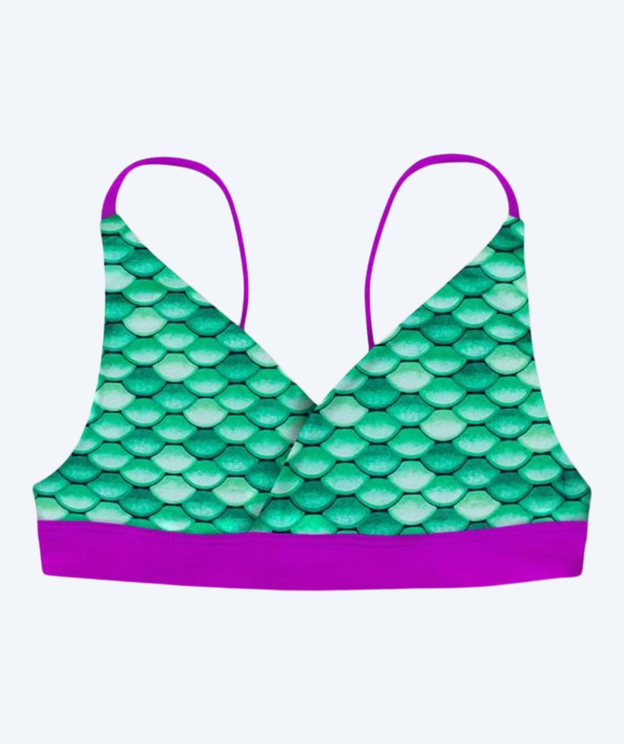 Fin Fun merenneitobikinin yläosa tytöille - Celtic Green