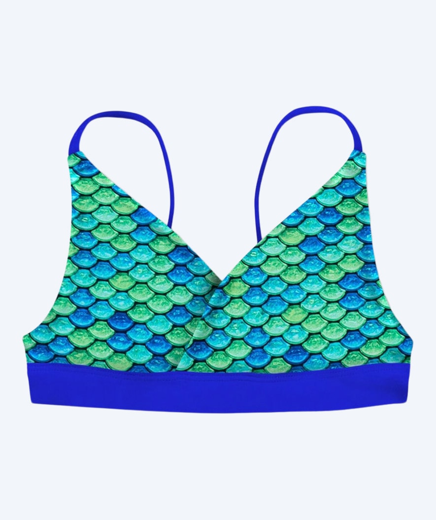 Fin Fun merenneitobikinin yläosa tytöille ilman röyhelöitä - Aussie Green (Vihreä)