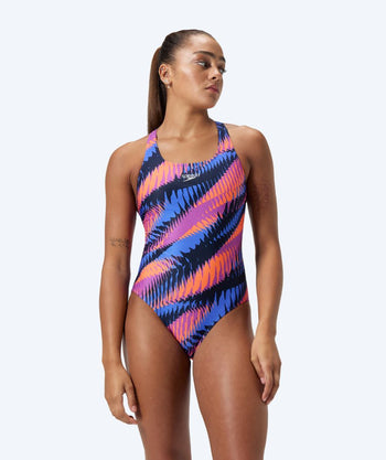 Speedo uimapuku naisille - Allover Digital Powerback - Sininen/oranssi