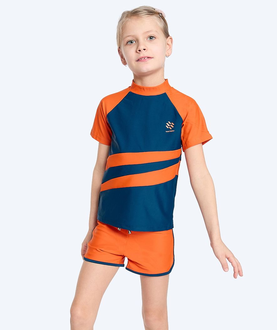 Watery UV-paidat lapsille - Manami Lyhythihainen Rashguard - Oranssi/sininen