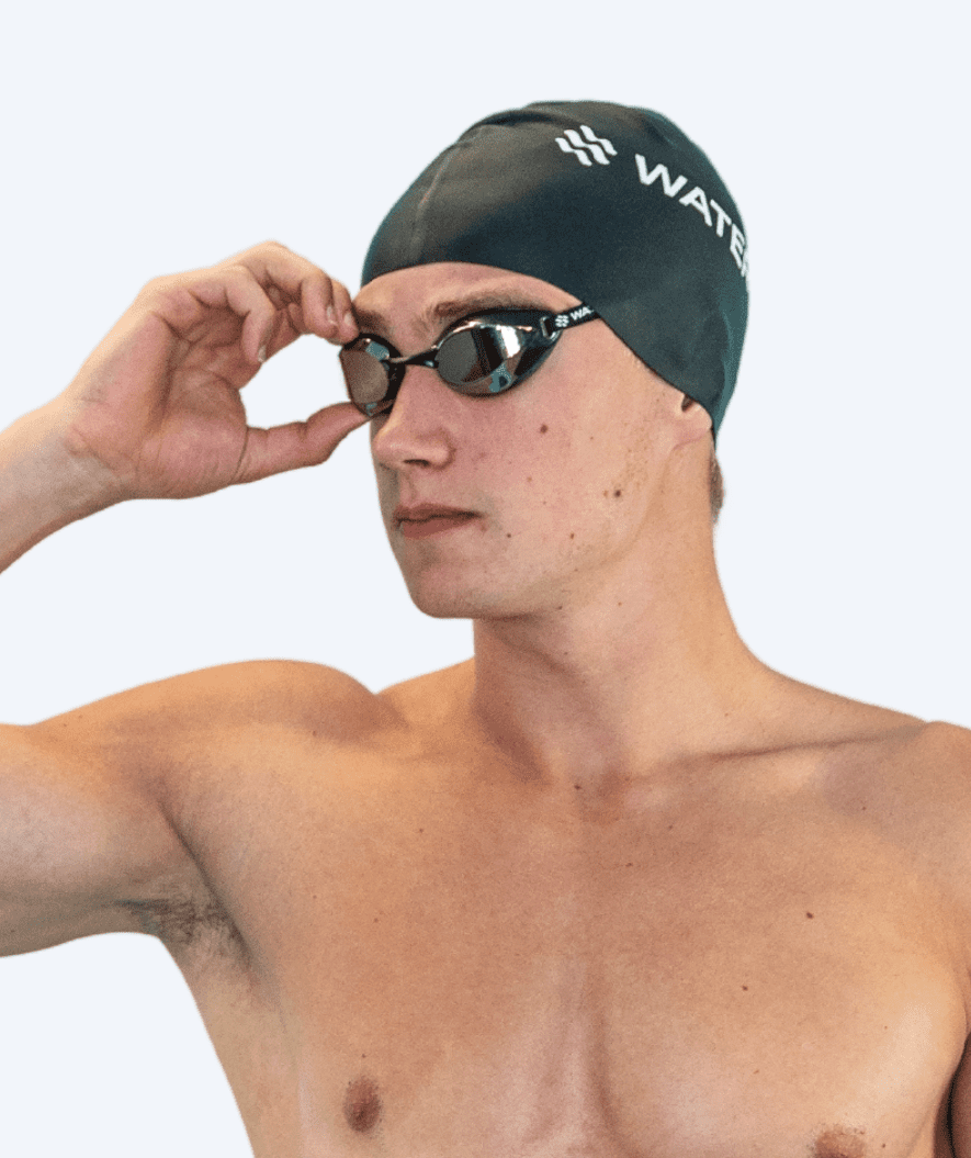 Watery Elite-uimalasit - Poseidon Ultra Mirror - Musta/hopea