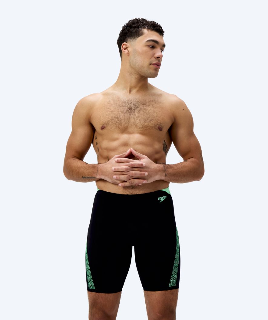 Speedo pitkät uimahousut miehille - Hyperboom Splice - Musta/Vihreä