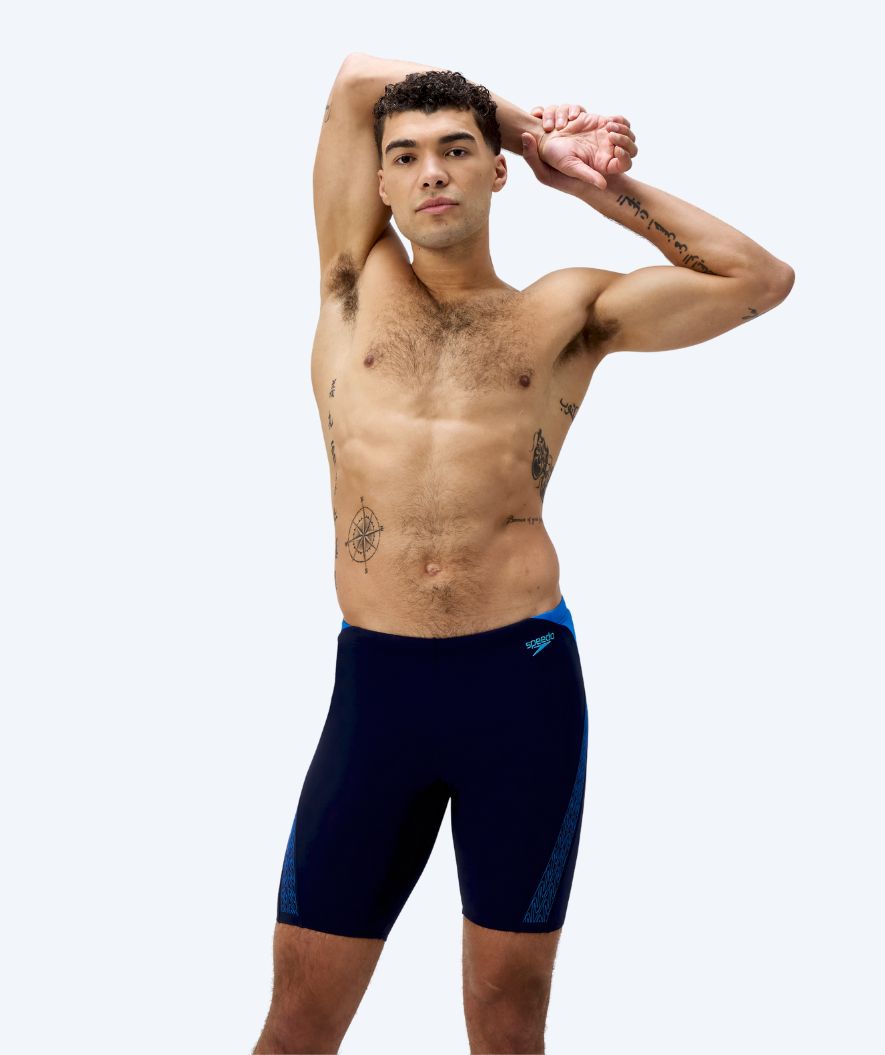 Speedo pitkät uimahousut miehille - Hyperboom Splice - Tummansininen/sininen