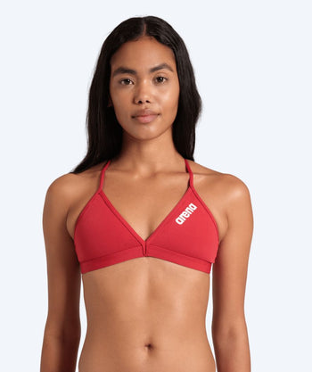 Arena bikinin yläosat naisille - Solid Tie Back - Punainen