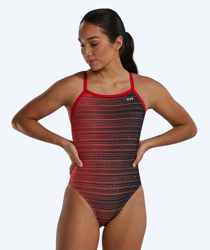 TYR uimapuku naisille - Durafast Elite Speedwarp Diamondfit - Punainen/musta