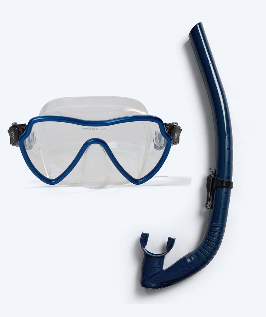 Watery Combo snorkkelisetti aikuisille (yli 15 vuotiaille) - Fraser/Coast - Sininen/tummansininen
