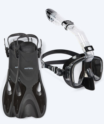 Watery snorkkelisetti aikuisille - Fisher/Pearl - Musta