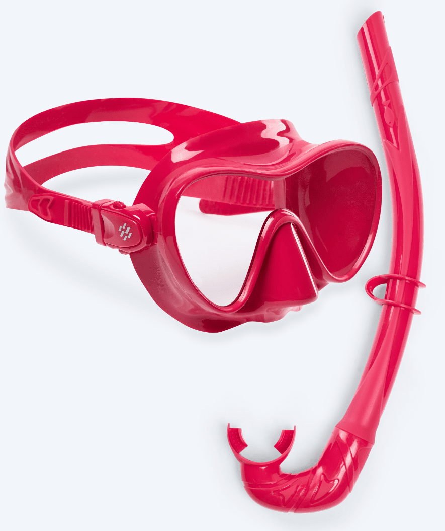 Watery Combo snorkkelisetti aikuisille - Cliff - Punainen