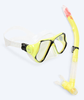 Watery Combo snorkkelisetti aikuisille - Hudson Semi-Dry - Keltainen