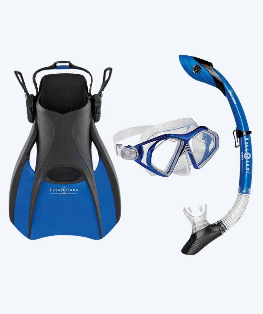 Aqualung snorkkelisetti aikuisille - Trooper - Musta/sininen
