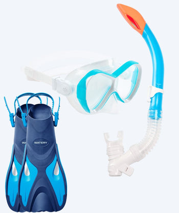 Watery snorkkelisetti lapsille - Fisher/Triton - Sininen/vaaleansininen