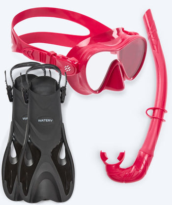 Watery snorkkelisetti lapsille - Fisher/Cliff - Punainen