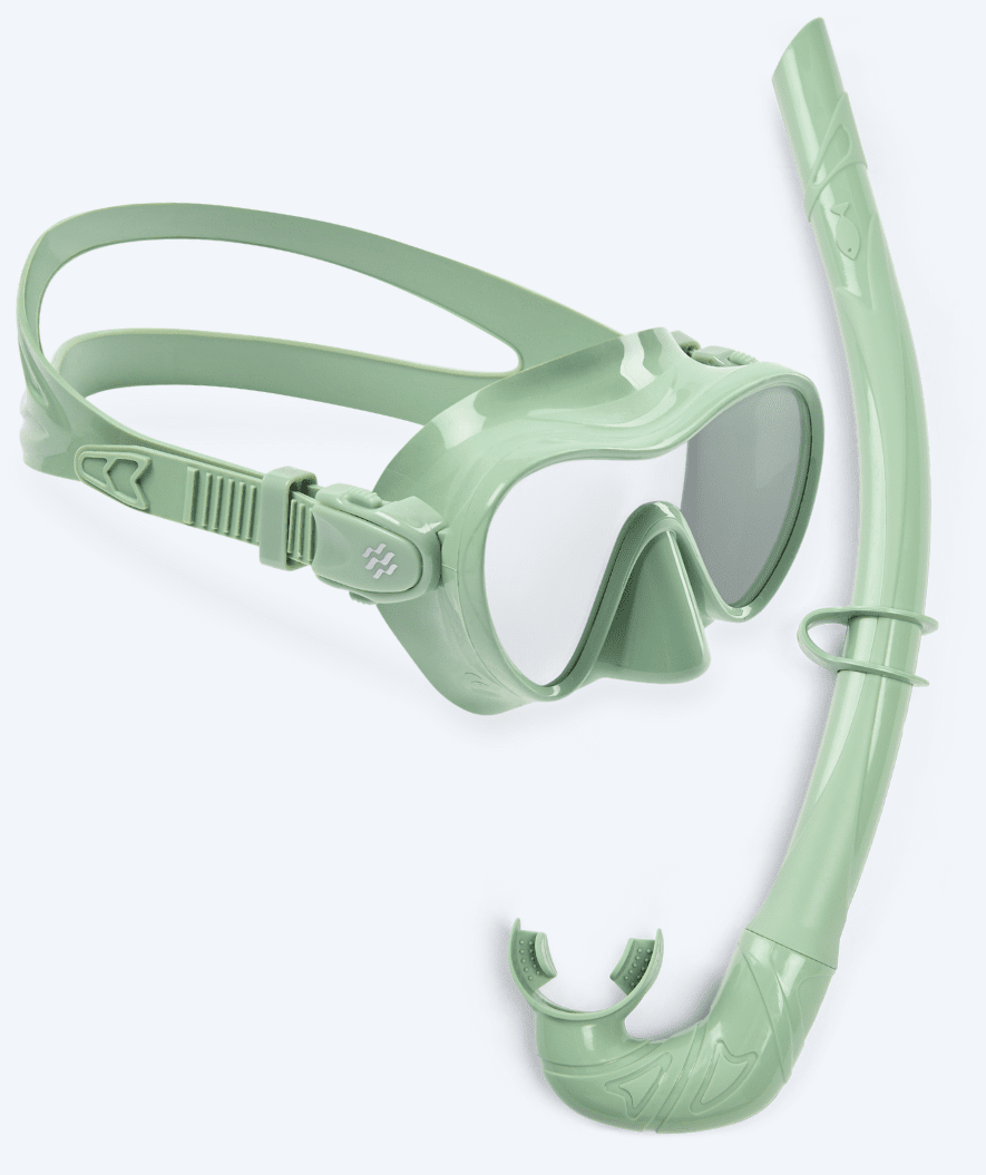 Watery Combo snorkkelisetti lapsille - Cliff - Vihreä