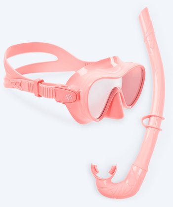 Watery Combo snorkkelisetti lapsille - Cliff - Pinkki