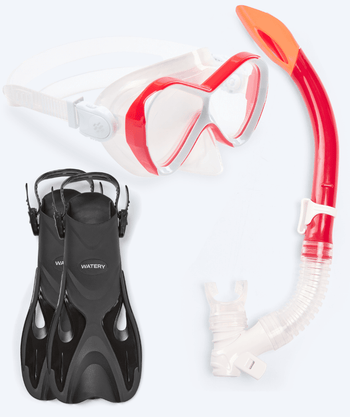 Watery snorkkelisetti lapsille - Fisher/Triton - Punainen
