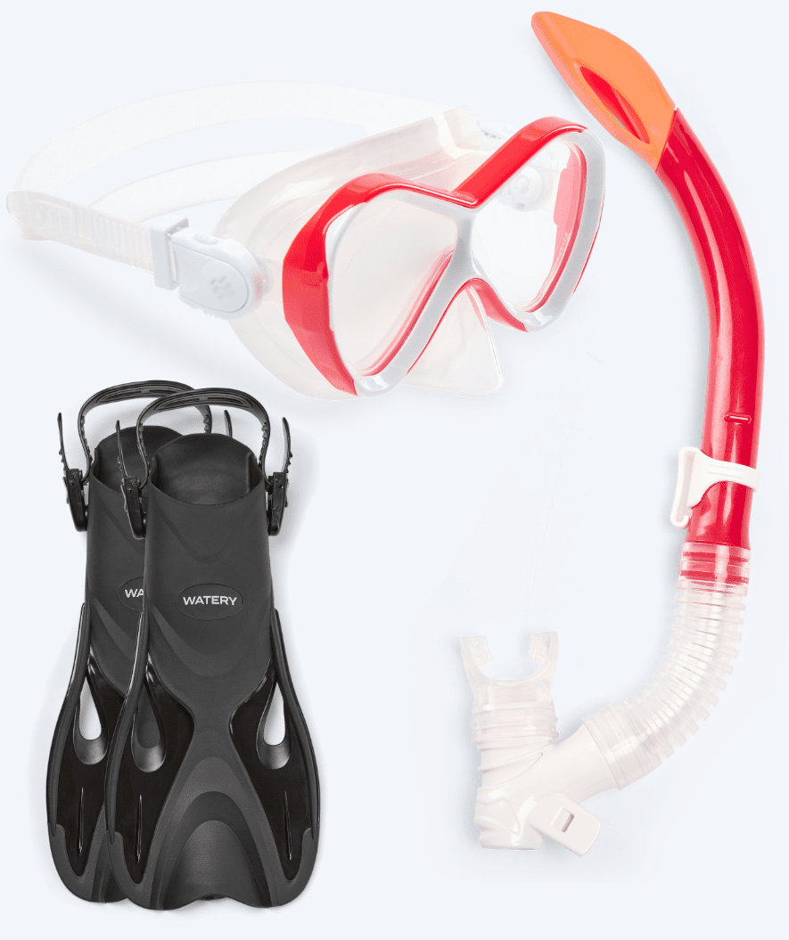 Watery snorkkelisetti lapsille - Fisher/Triton - Punainen