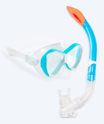 Watery Combo snorkkelisetti lapsille - Triton Semi-dry - Vaaleansininen