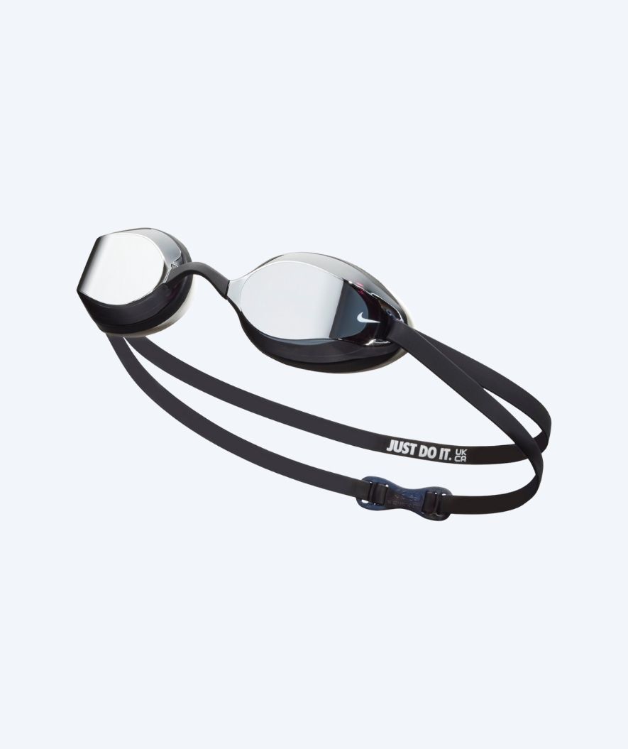 Nike Elite-uimalasit - Legacy Comfort Mirror - Musta/hopea