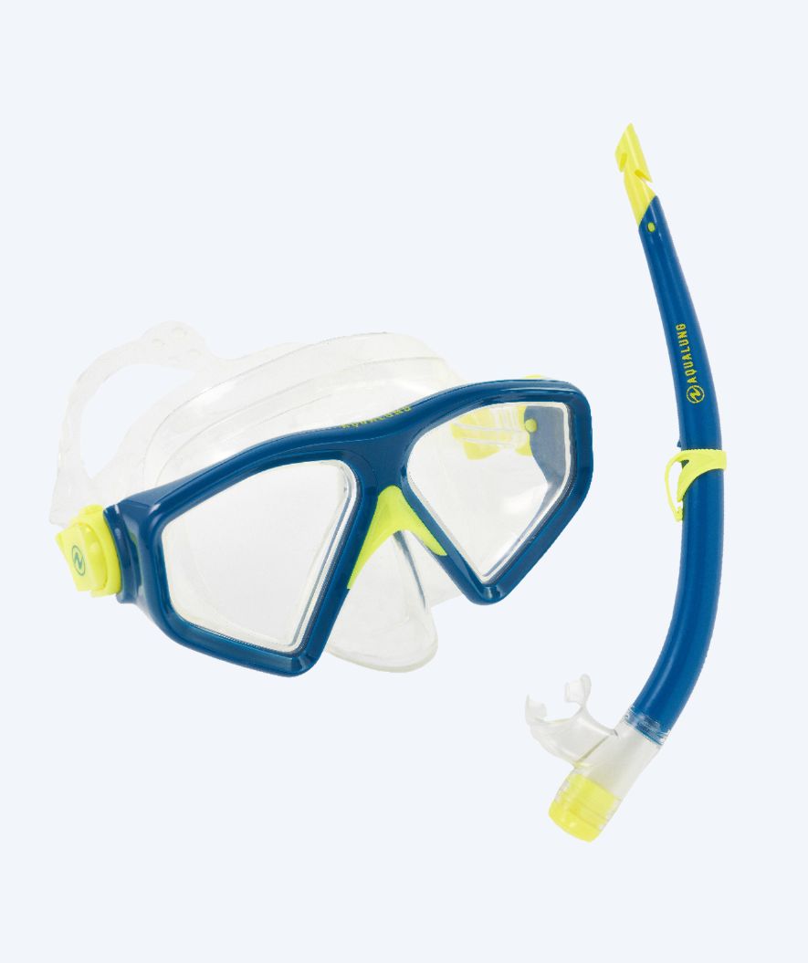 Aqualung Combo snorkkelisetti aikuisille - Saturn - Sininen/keltainen