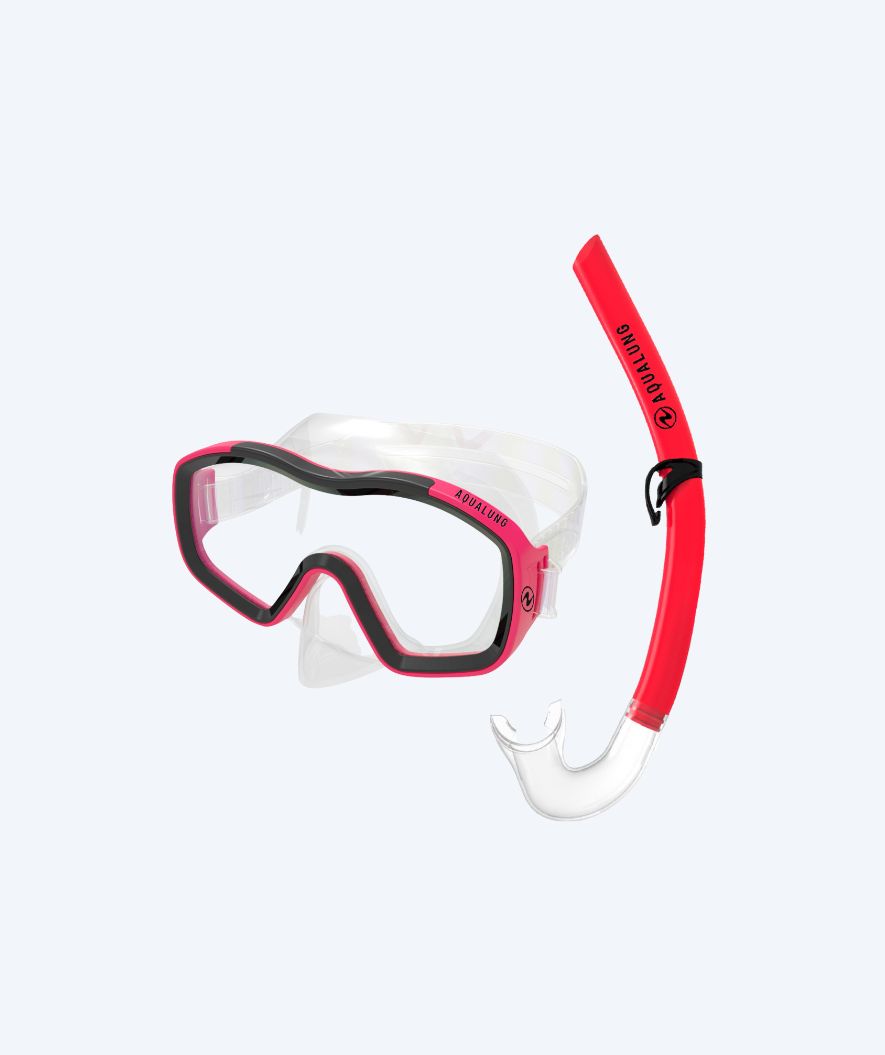 Aqualung Combo snorkkelisetti lapsille (8-18) - Raccon Combo - Läpinäkyvä/punainen