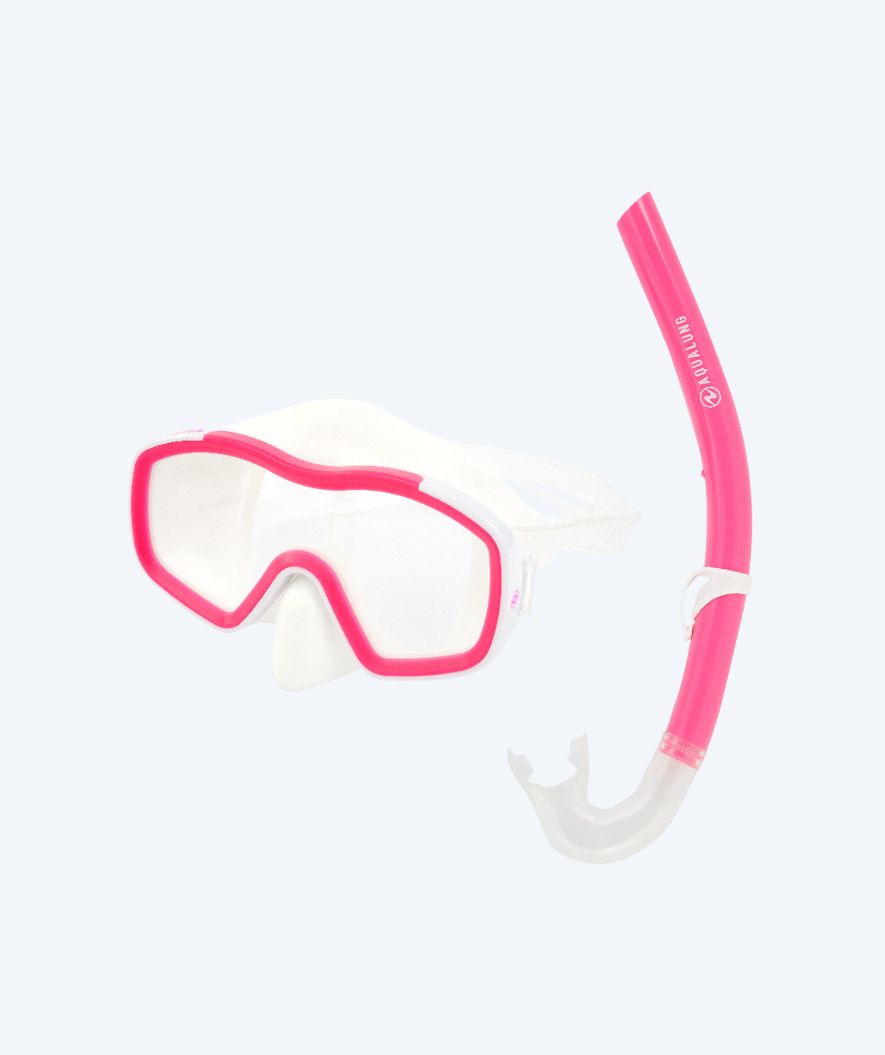 Aqualung Combo snorkkelisetti lapsille (8-18) - Raccon Combo - Läpinäkyvä/vaaleanpunainen