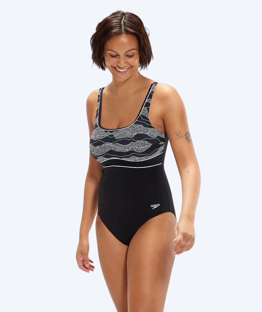 Speedo uimapuku naisille - Contour Eclipse - Musta/valkoinen