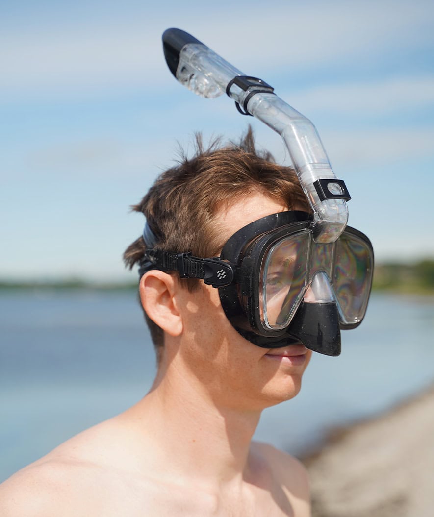Watery kokokasvosukellusmaski aikuisille - Pearl - Musta