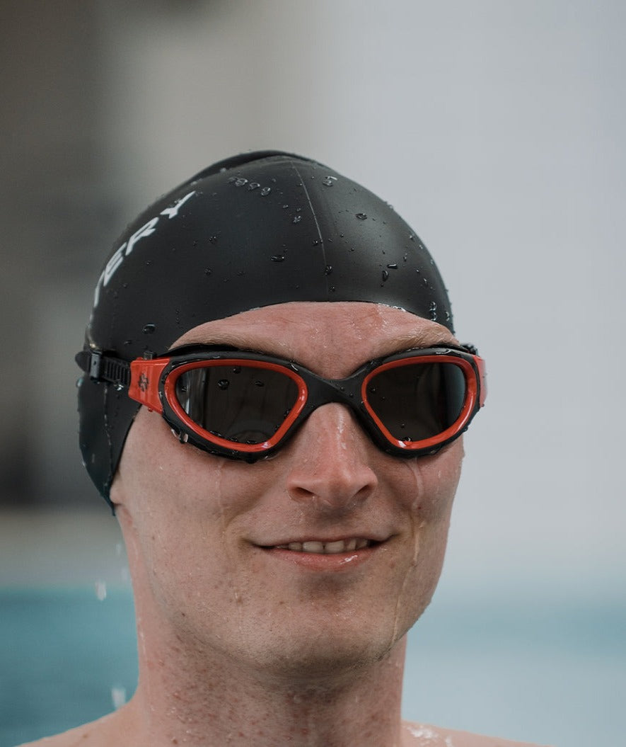 Watery uimalasit kuntoiluun - Raven Active - Musta/punainen 1.0