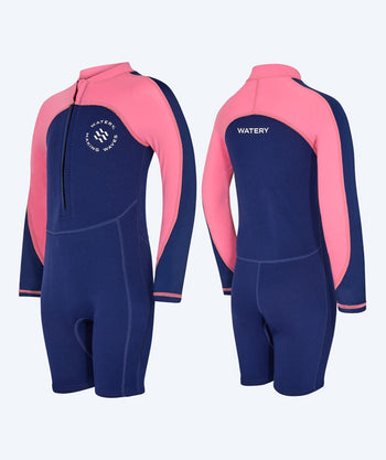 Watery UV-märkäpuvut lapsille - Calypso Pitkähihainen - Pinkki