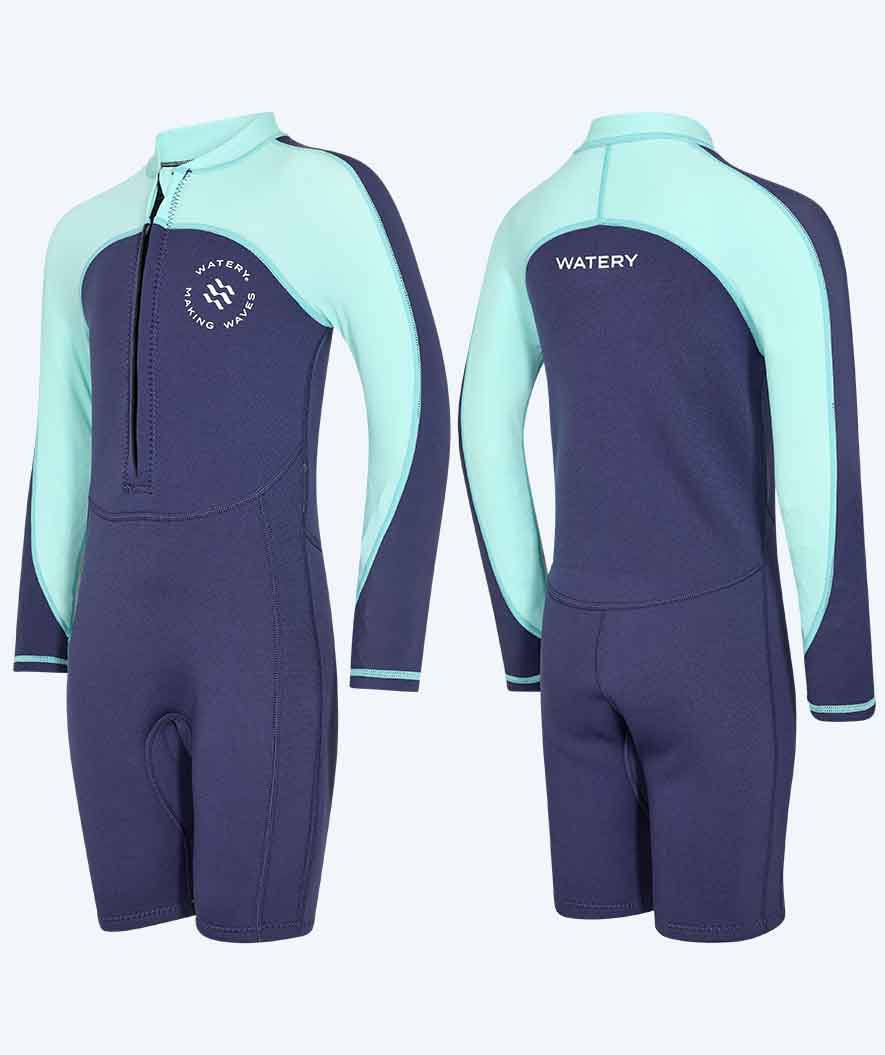 Watery UV-märkäpuvut lapsille - Calypso Pitkähihainen - Atlantic Turquoise