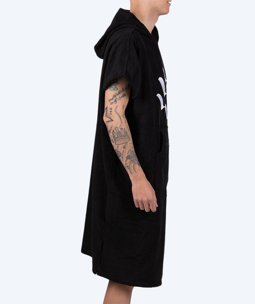 Watery kylpyponcho aikuisille - Puuvilla - Musta