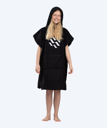 Watery kylpyponcho junioreille (6-15) - Puuvilla - Musta