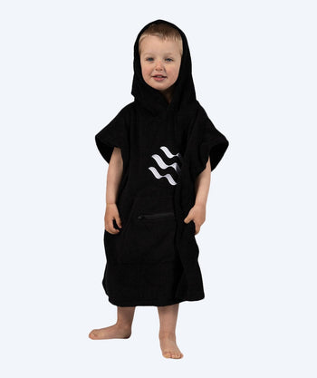 Watery kylpyponcho lapsille (1-6) - Puuvilla - Musta