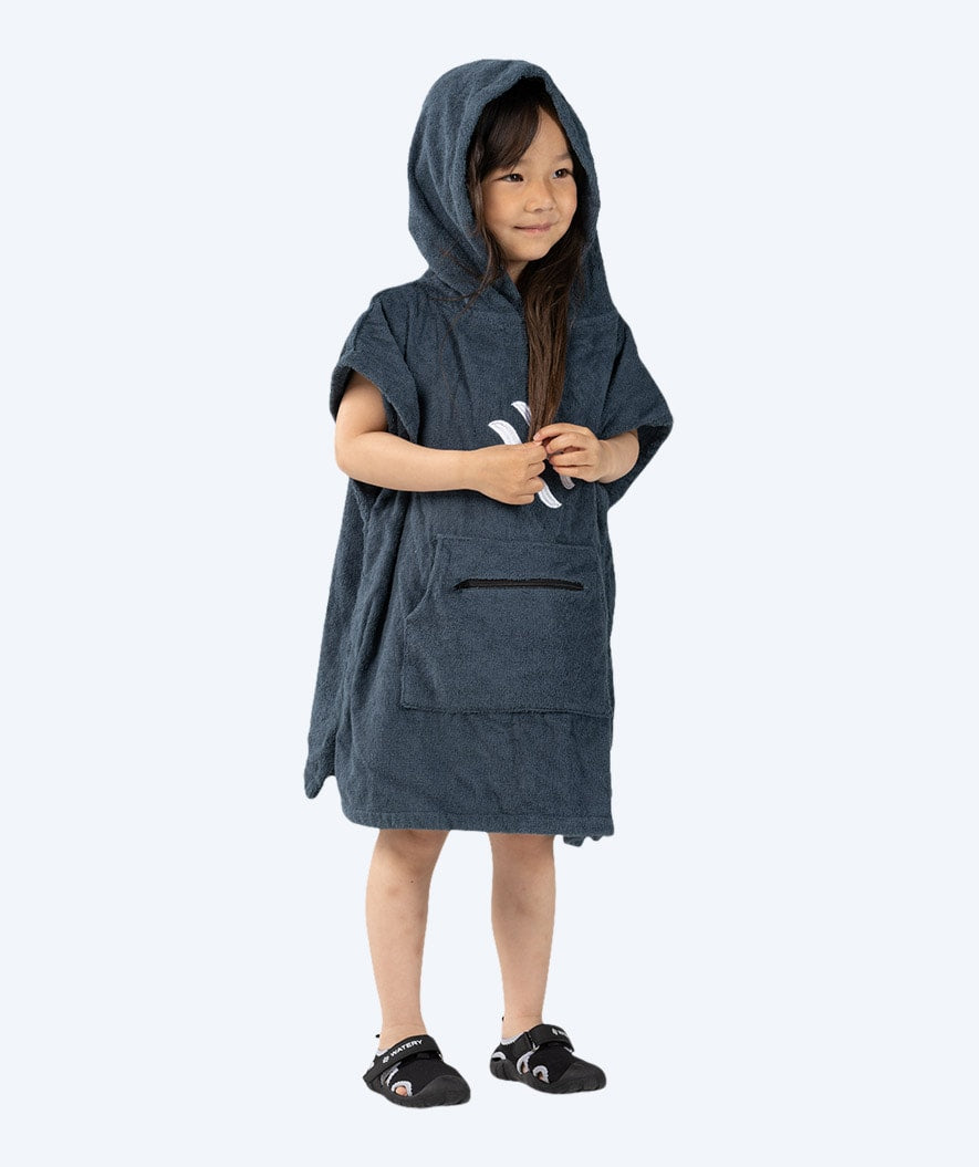 Watery kylpyponcho lapsille (1-6) - Puuvilla - Tummansininen