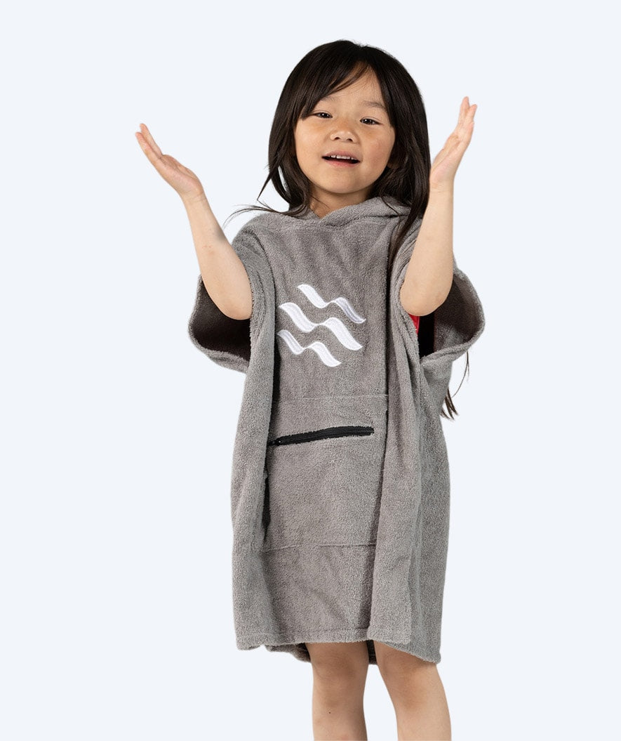 Watery kylpyponcho lapsille (1-6) - Puuvilla - Harmaa