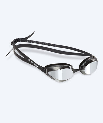 Watery Elite-uimalasit - Poseidon Ultra Mirror - Musta/hopea